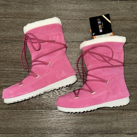 Tecnica Moon Boots Suede Butter Mid Boots Ciclamino - Picture 2 of 8